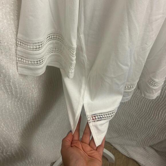 Karen Scott Eyelet Blouse Women’s XL White Lightweight NWT Breezy Summer Top - Picture 3 of 7